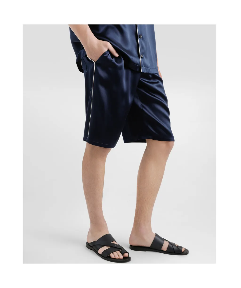 Logo Embroidered Satin Shorts