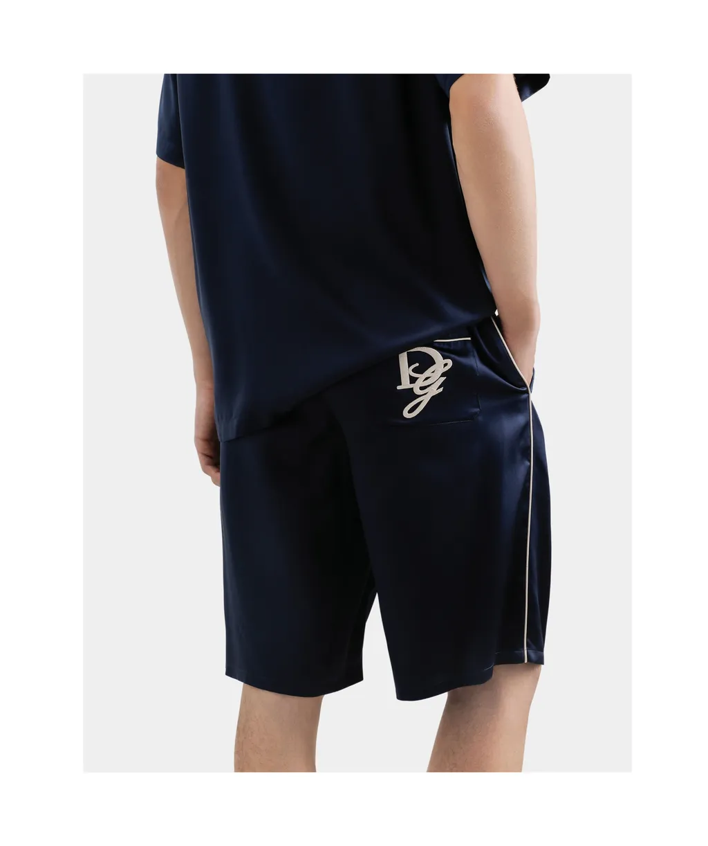 Logo Embroidered Satin Shorts