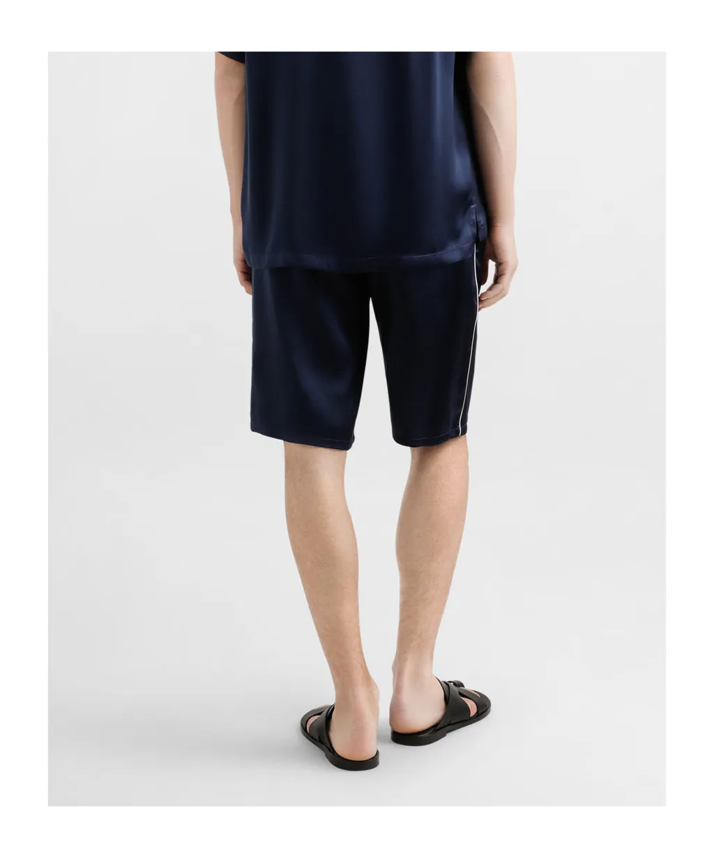 Logo Embroidered Satin Shorts