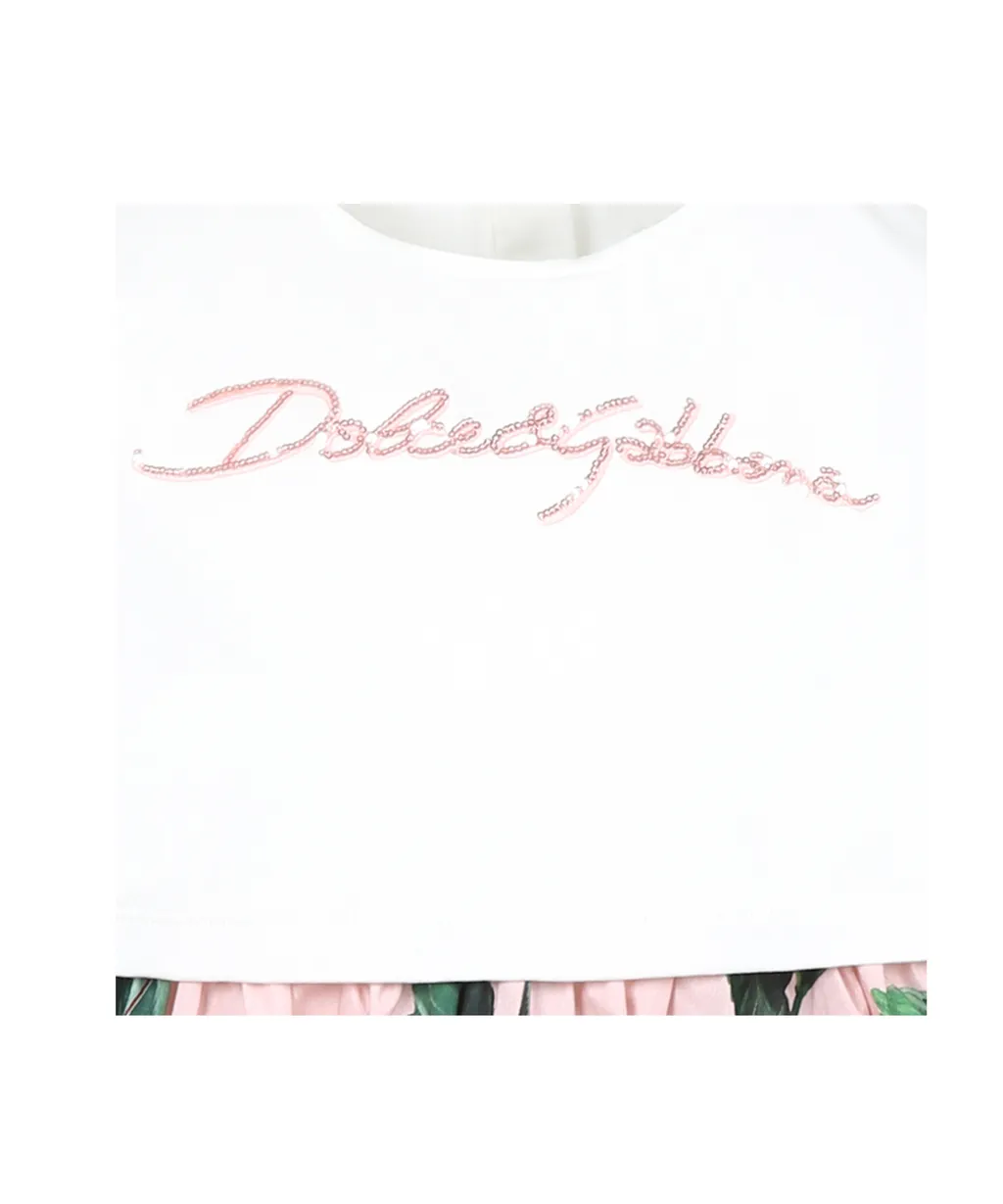 Logo Embellished Crewneck Dress