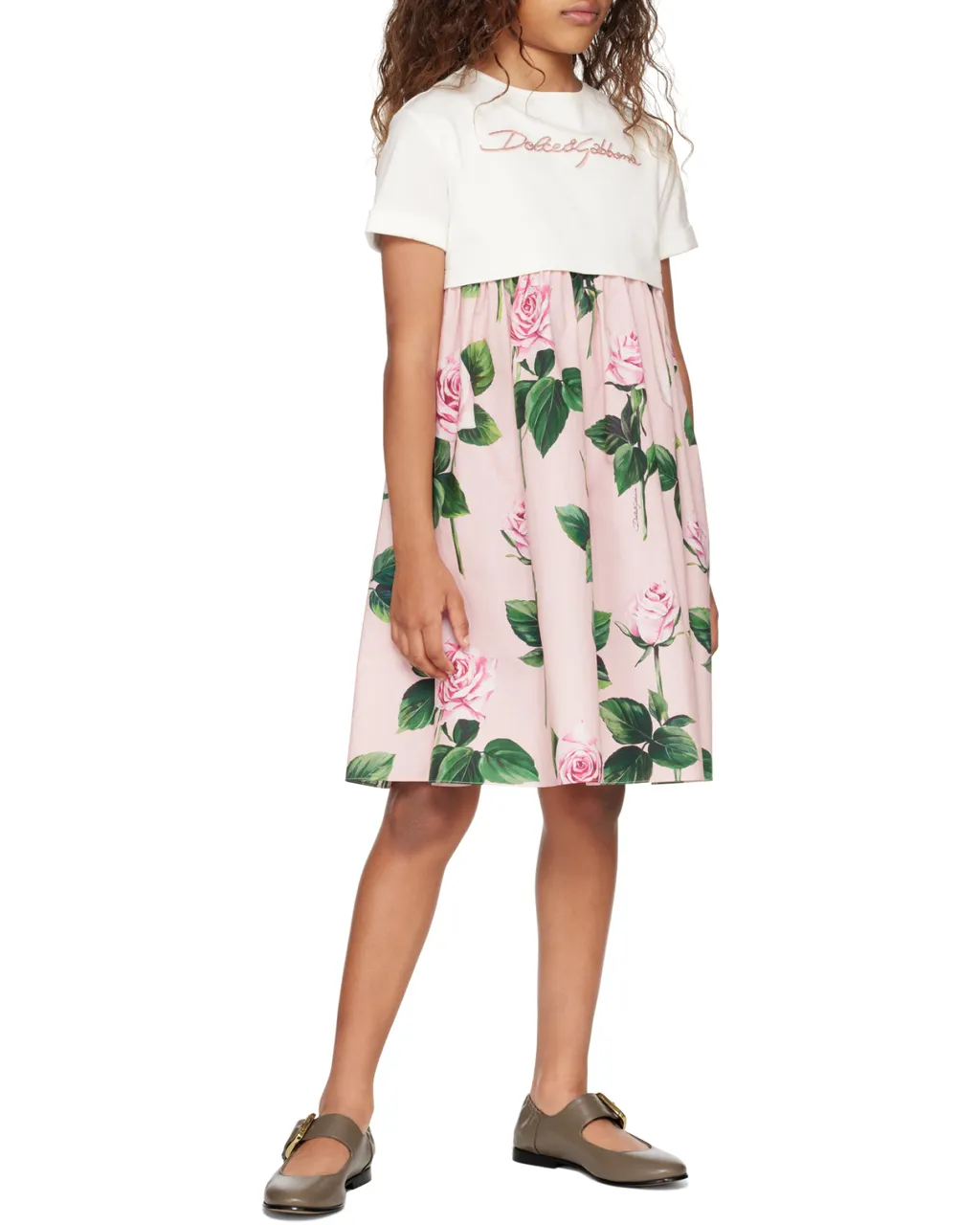 Logo Embellished Crewneck Dress