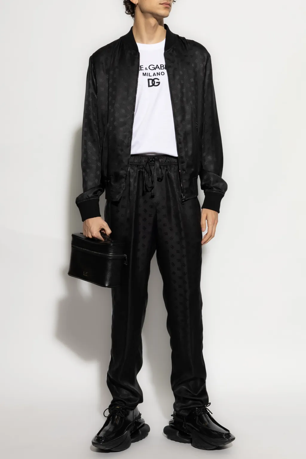 Logo Jacquard Zipped Bomber Jacket