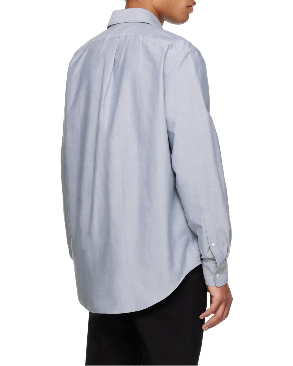 Fox Head Embroidered Curved Hem Shirt