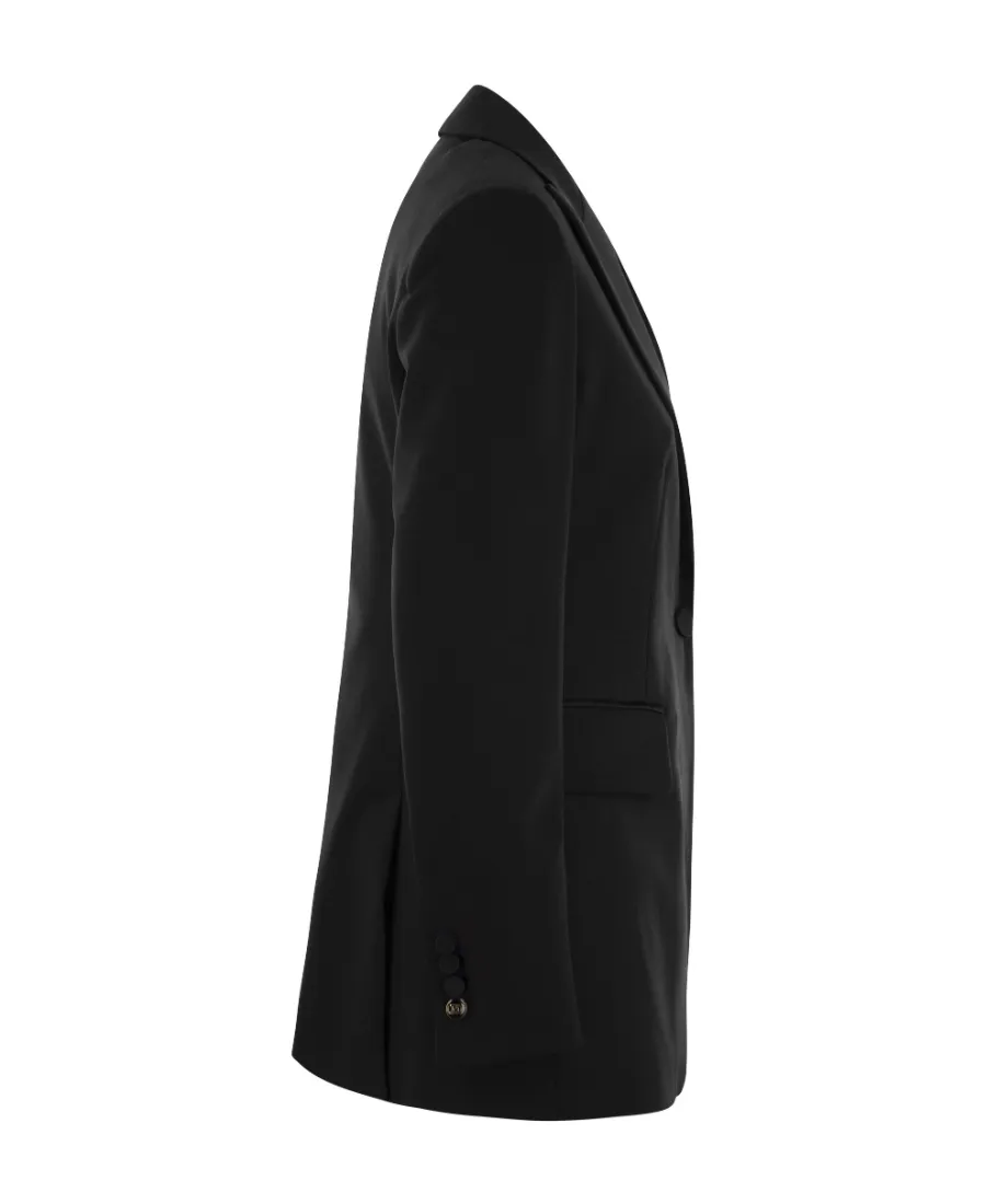 Single-Breasted Wool-Blend Blazer