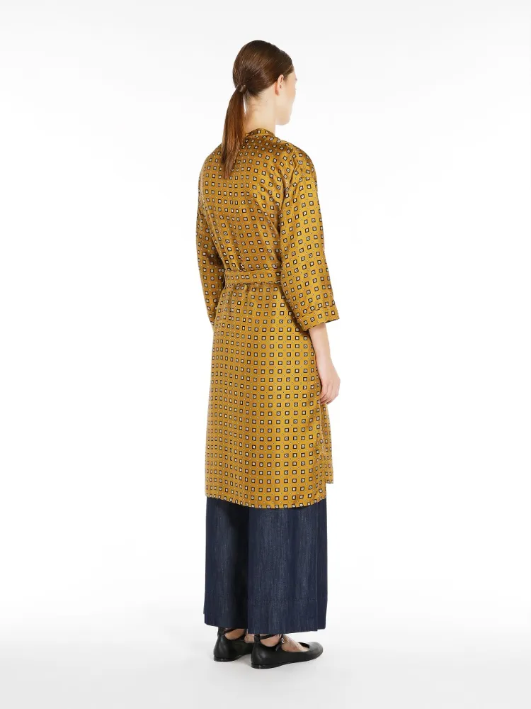 Graphic-Print Silk Dress