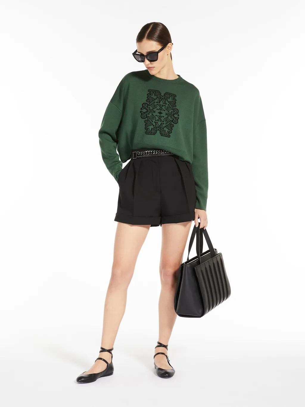 Turn-Up Pleated Shorts