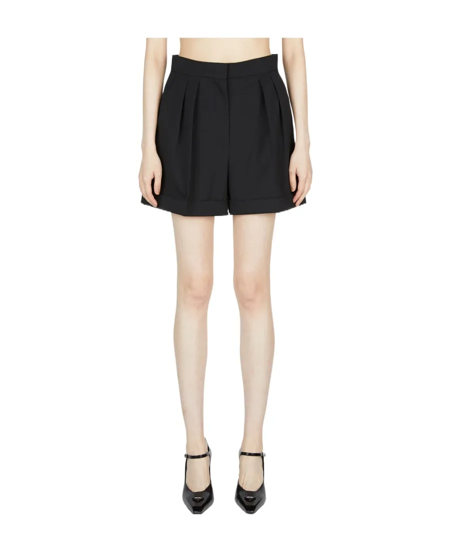 Turn-Up Pleated Shorts