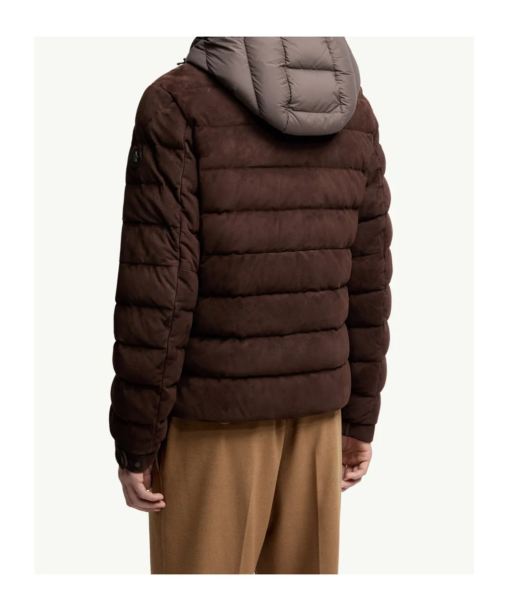 Arneb Hooded Suede Short Down Jacket