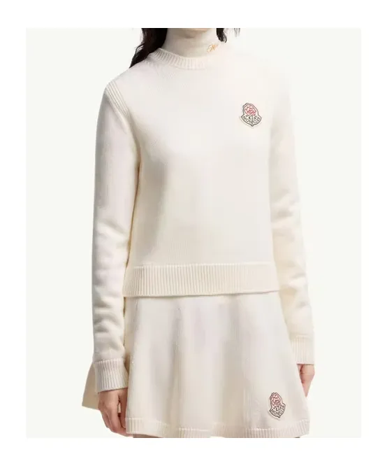 Logo Patch Knit Long-Sleeve Top