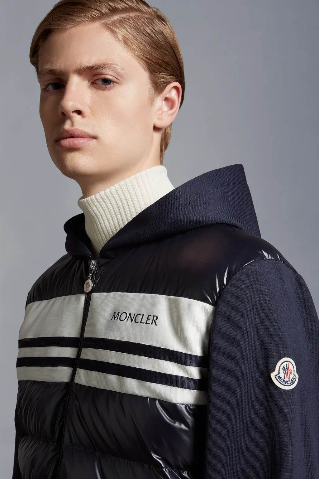 Logo Printed Zip-Up Padded Hoodie