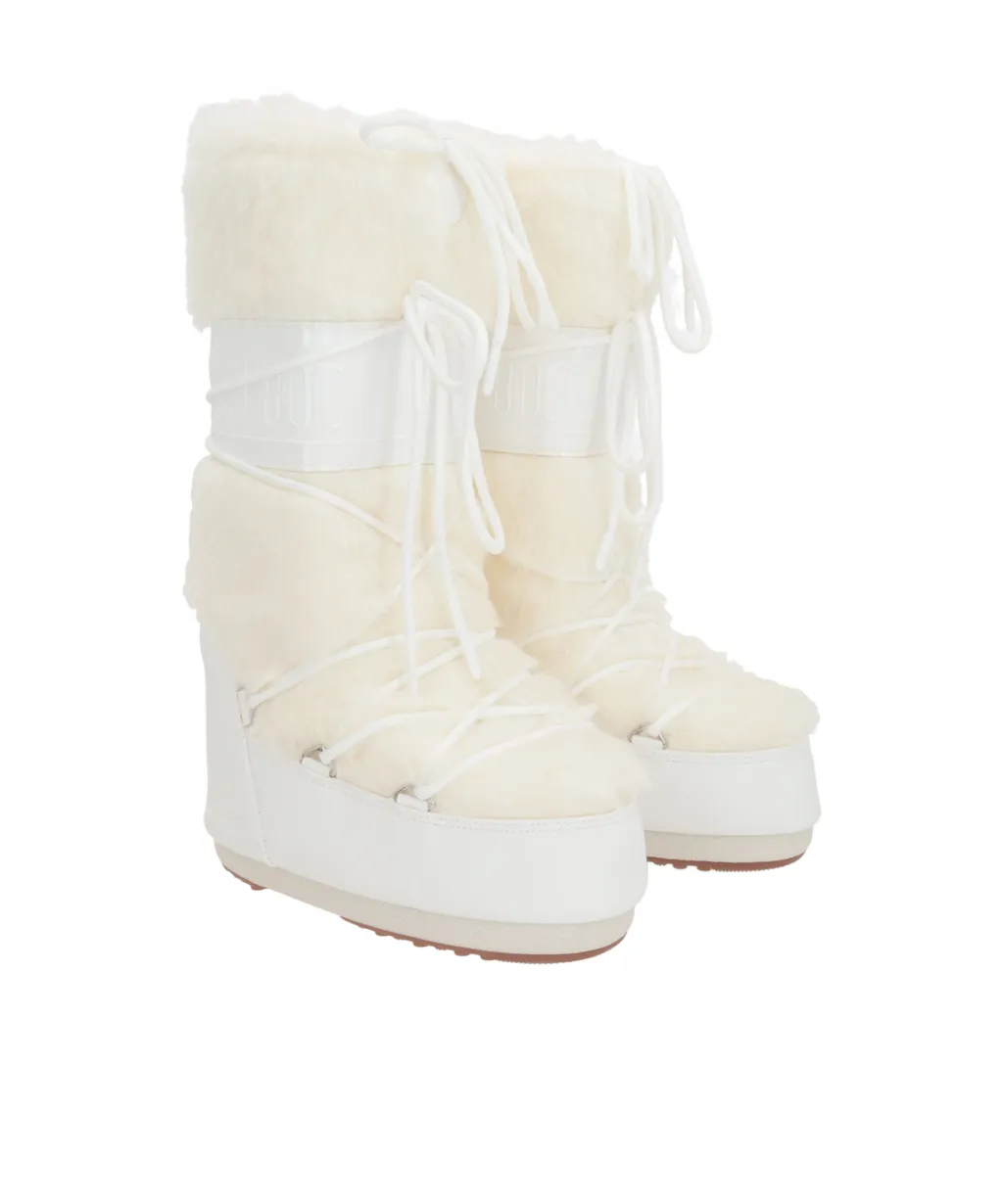 Logo Printed Lace-Up Snow Boots
