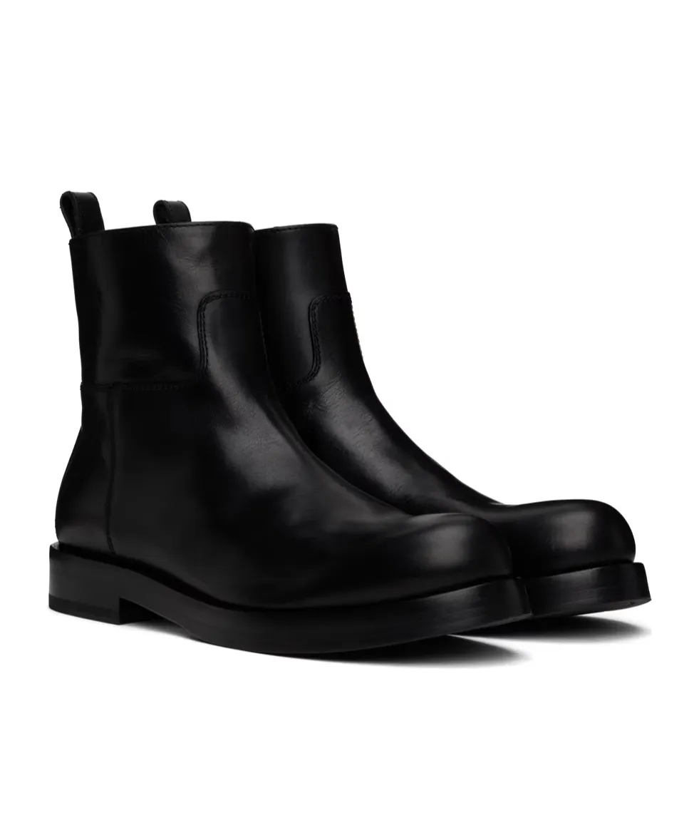 Round Head Side Zipper Boots