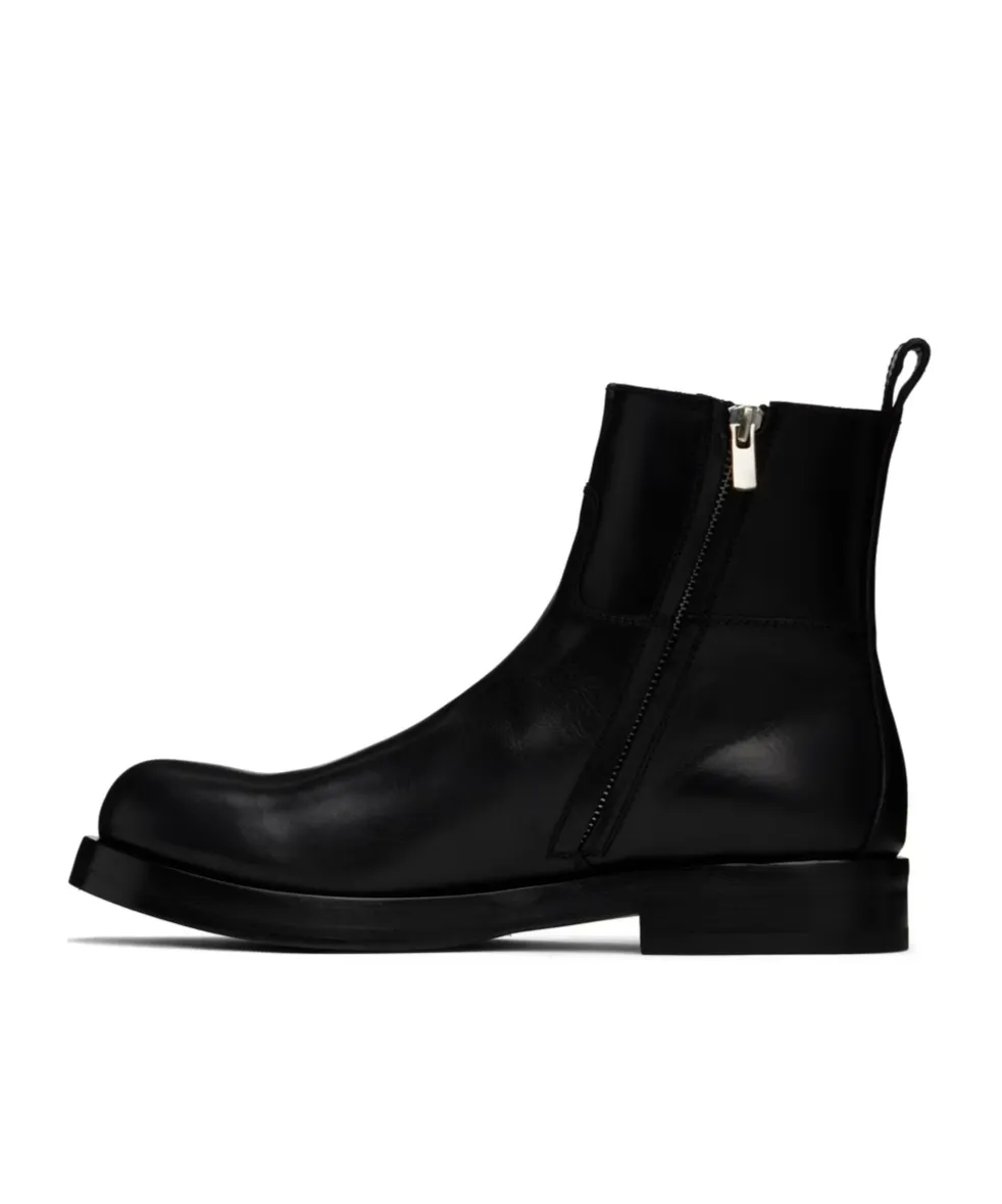 Round Head Side Zipper Boots