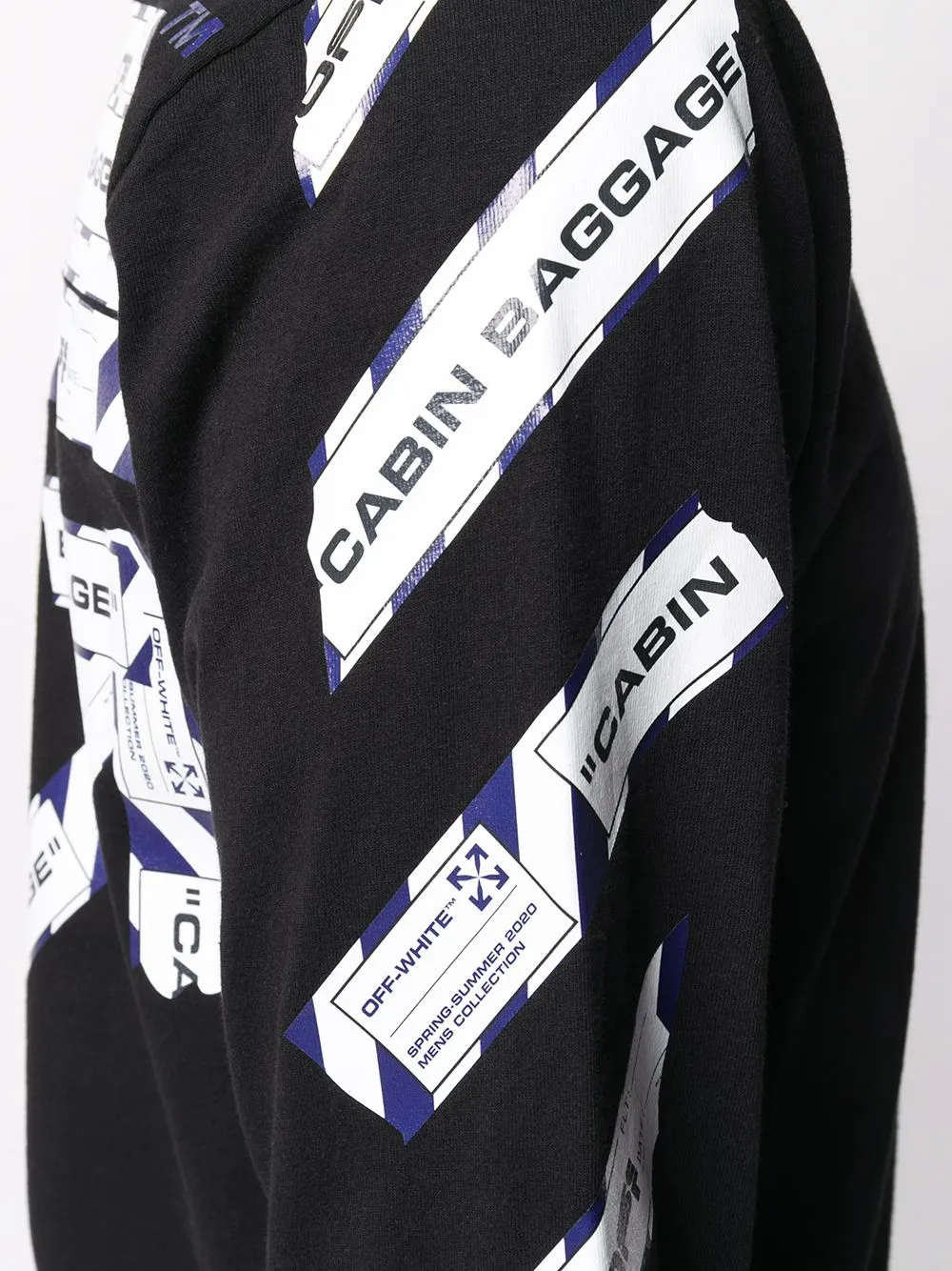 Airport Tape Printed Long-Sleeved Hoodie