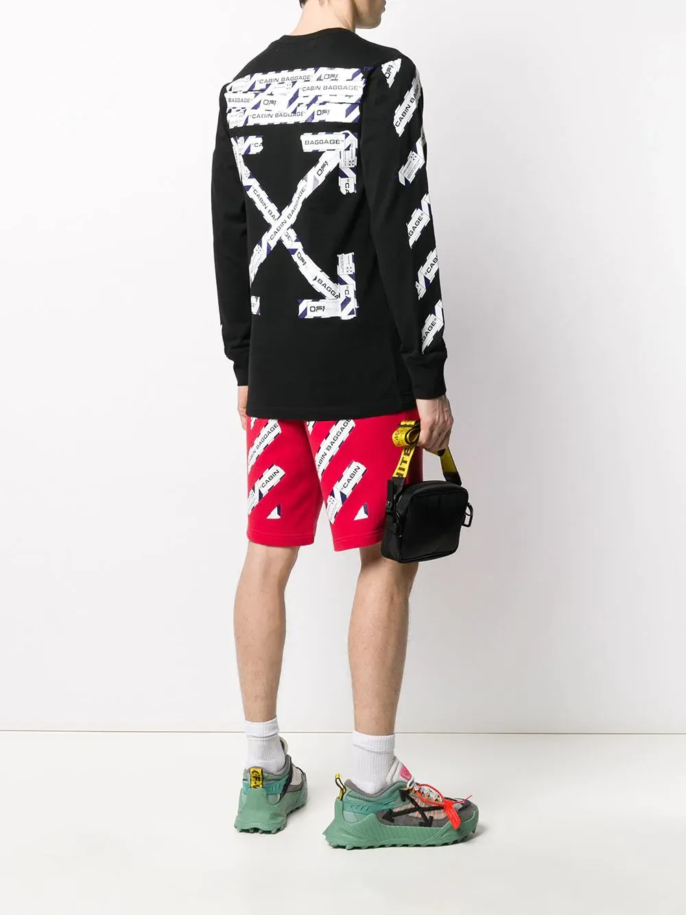 Airport Tape Printed Long-Sleeved Hoodie
