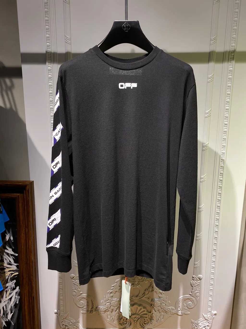 Airport Tape Printed Long-Sleeved Hoodie