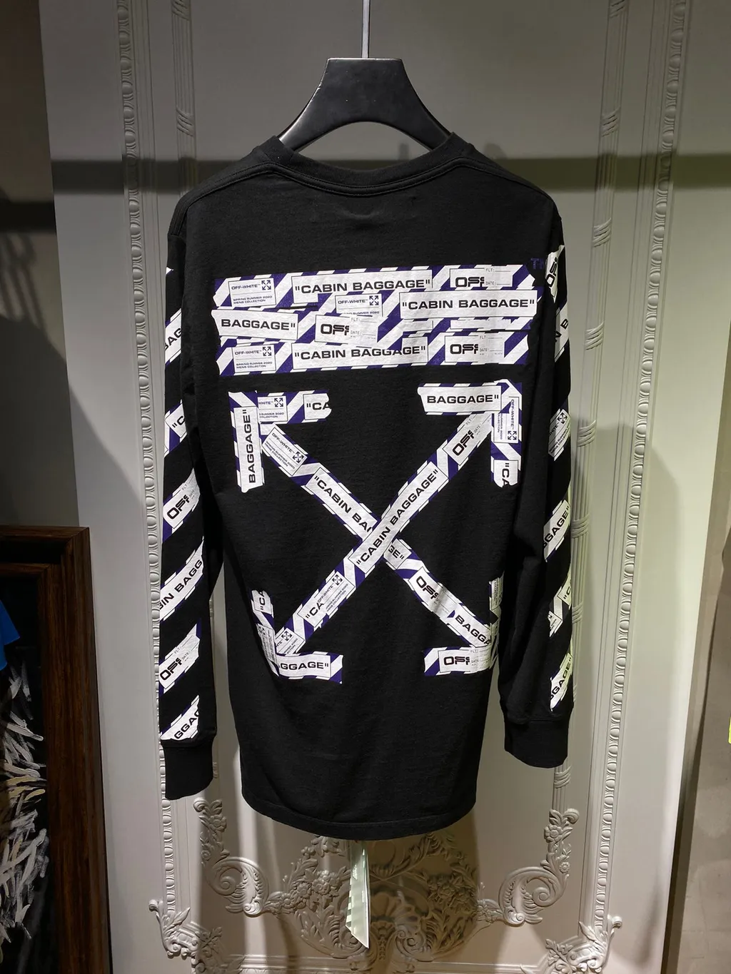 Airport Tape Printed Long-Sleeved Hoodie