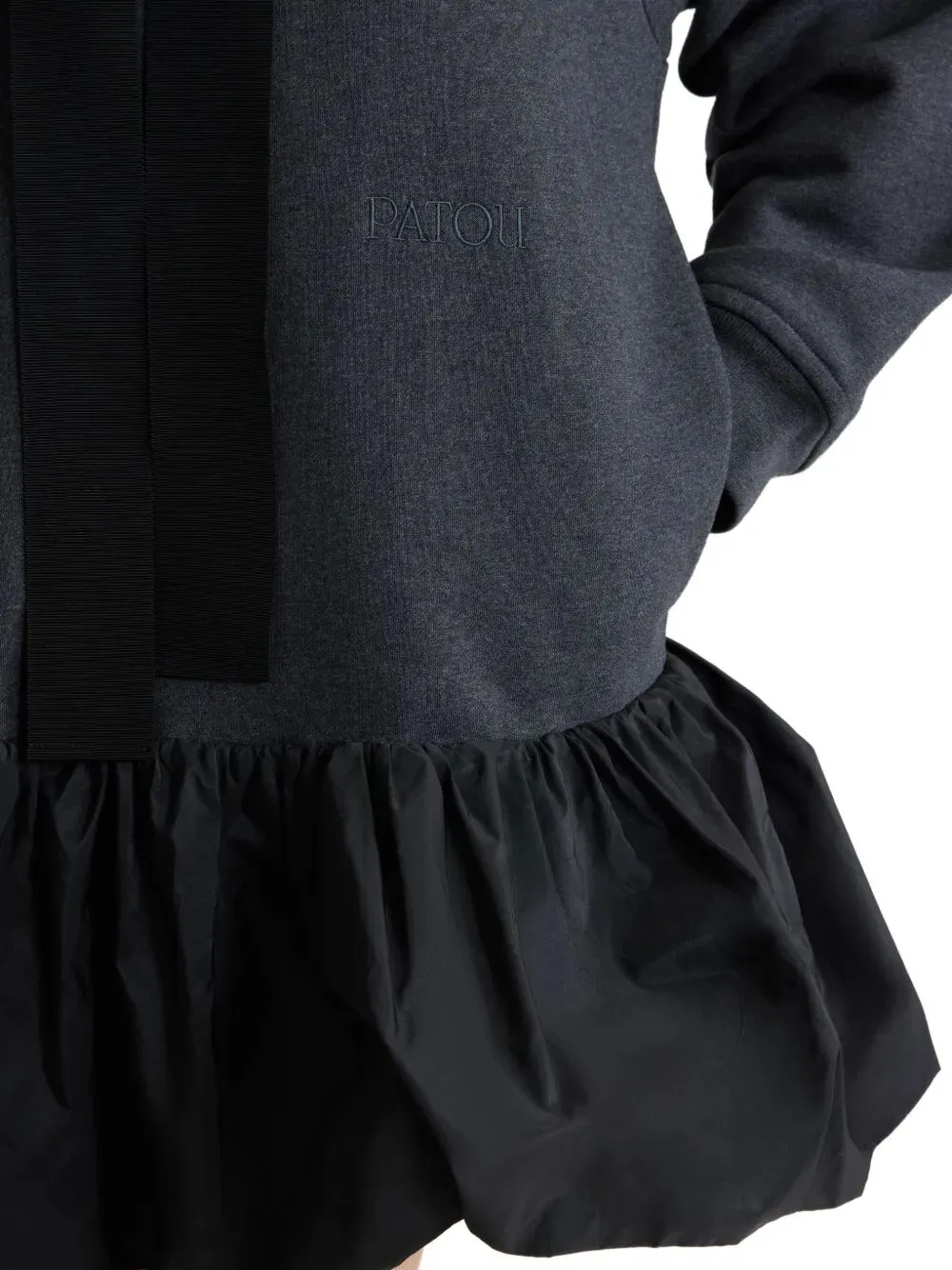 Hooded Ruffle-Hem Dress