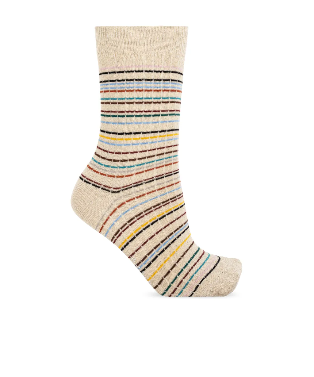 Three Pack Of Cotton Socks With Lurex Thread