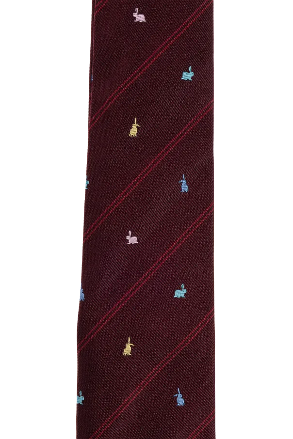 Rabbit Embroidered Tie