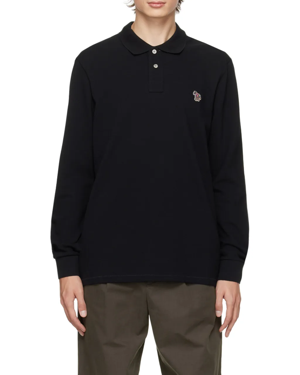 Zebra Logo Long Sleeved Polo Shirt