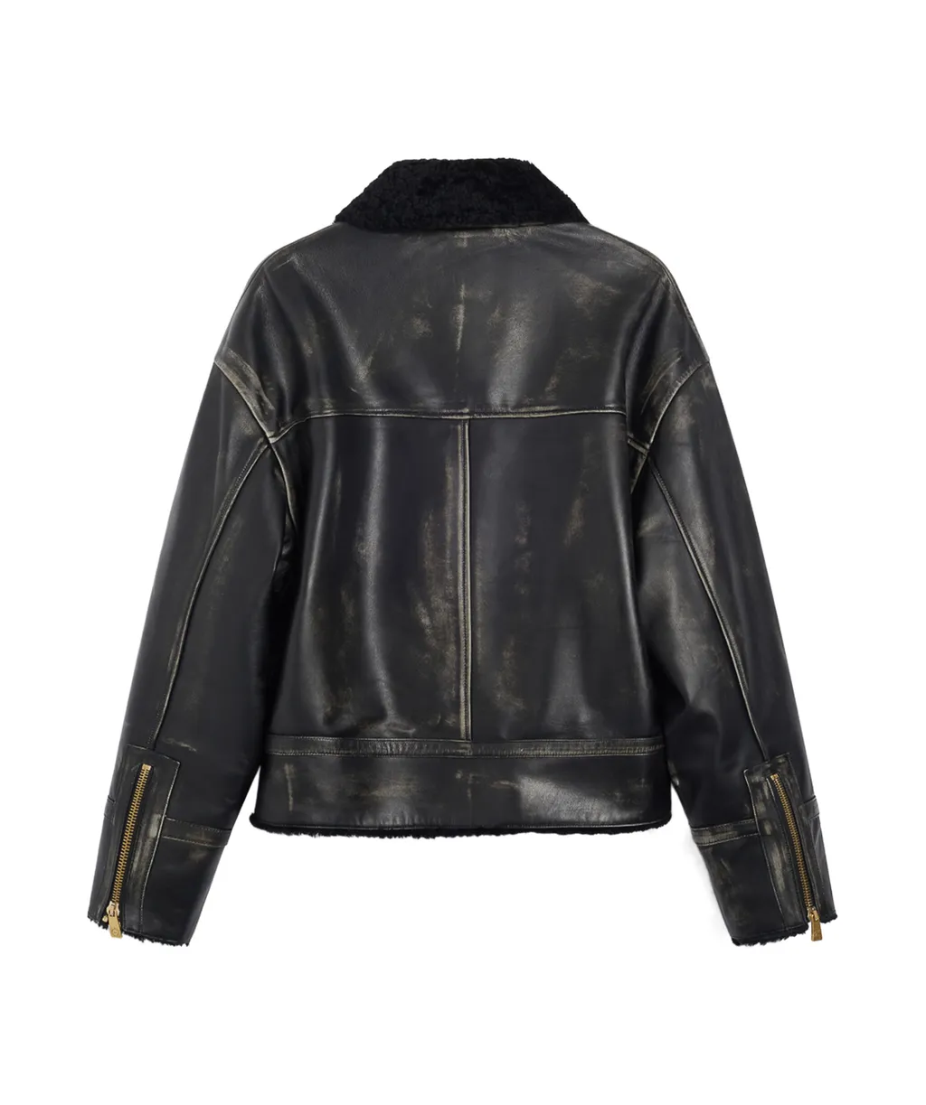 Shearling-Collar Jacket