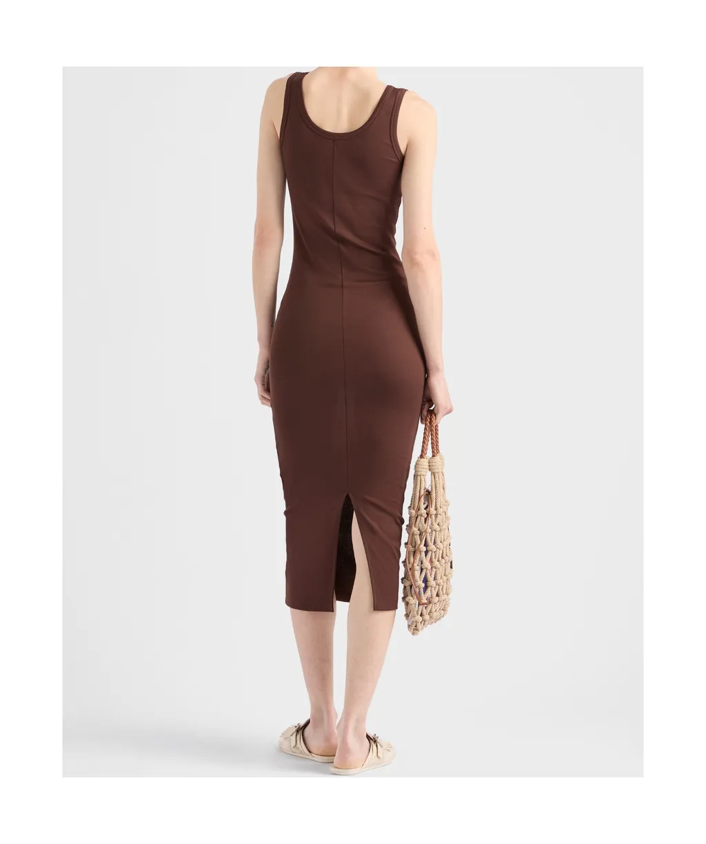 Logo-Triangle Sleeveless Knitted Dress