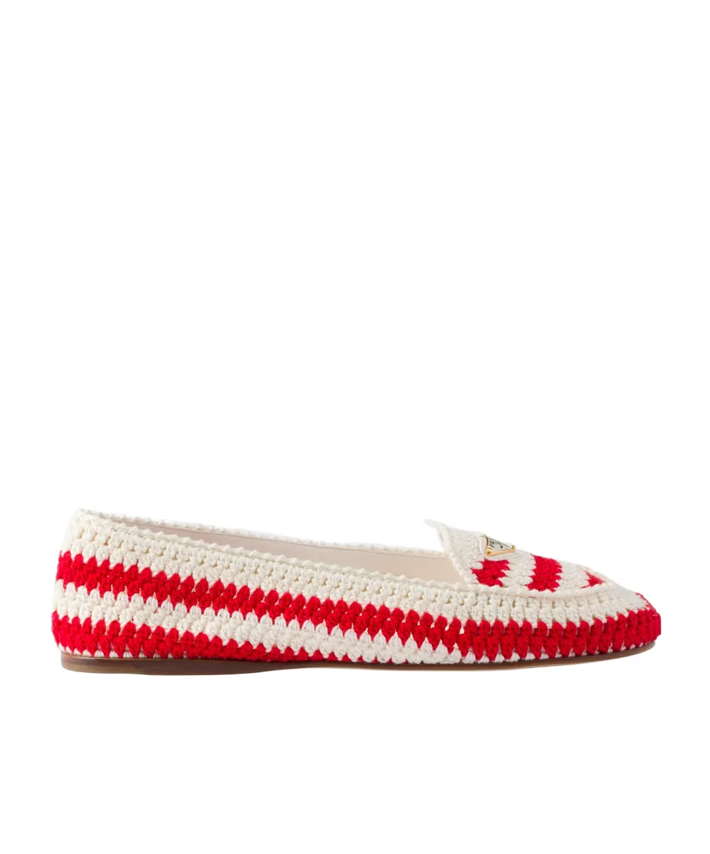 Embroidered Crochet Loafers