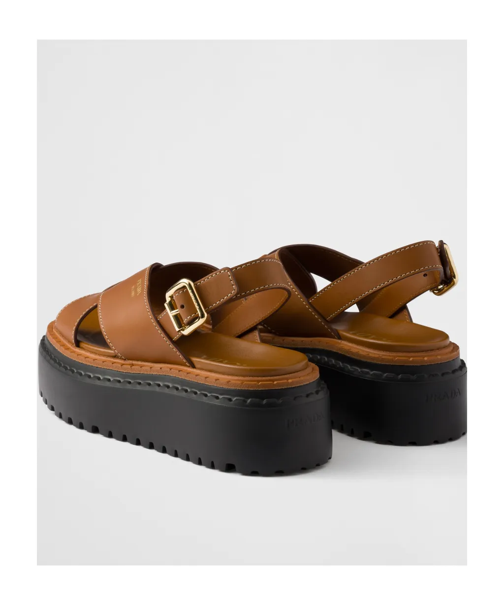 Leather Crisscross Sandals