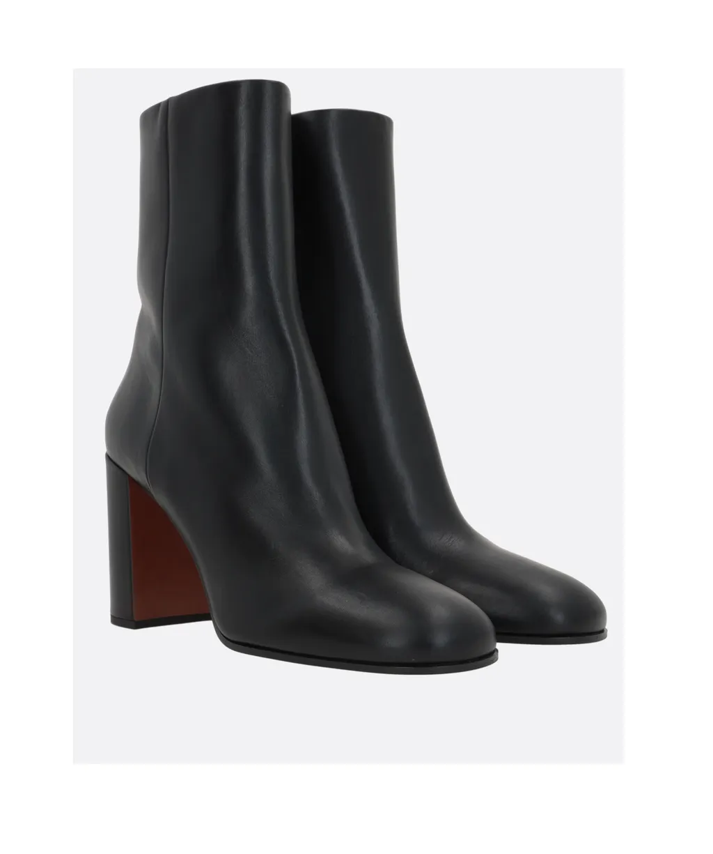 Triangle-Logo High-Heeled Boots