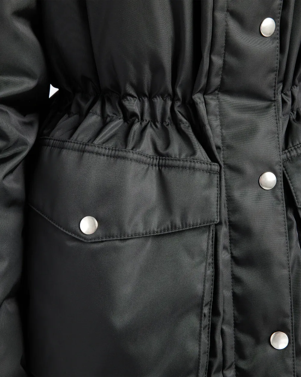 Drawstring Buttoned Down Jacket