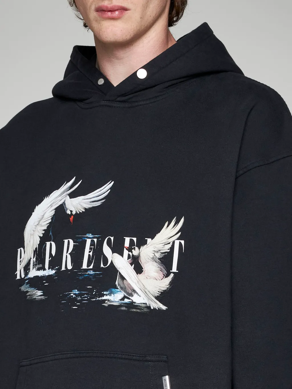 Swan Logo Printed Hoodie