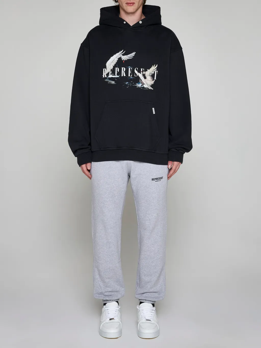Swan Logo Printed Hoodie