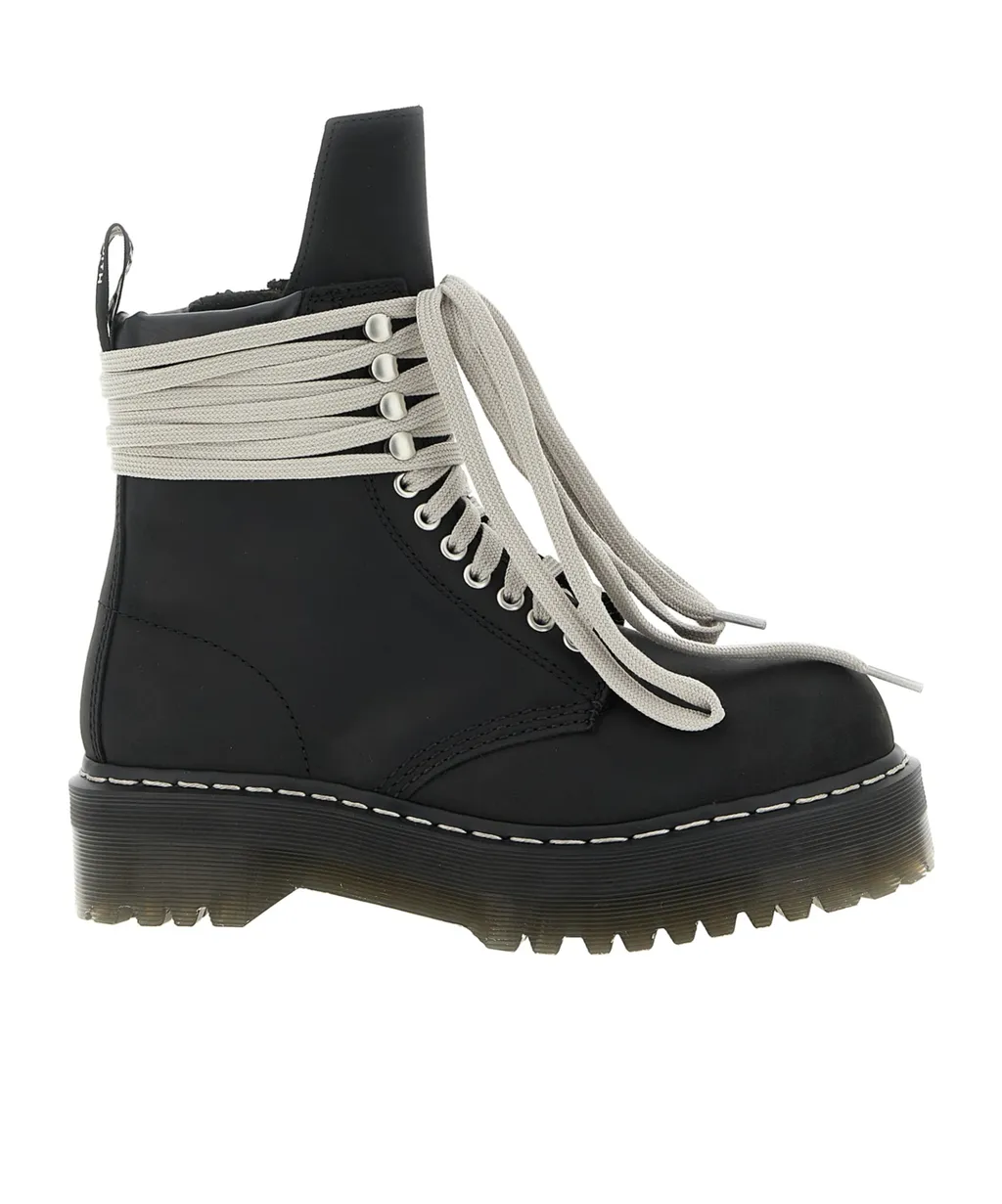 Dr. Martens X Rick Owens Quad Sole Steel Toe Boot In Oily Nubuck Cow Leather