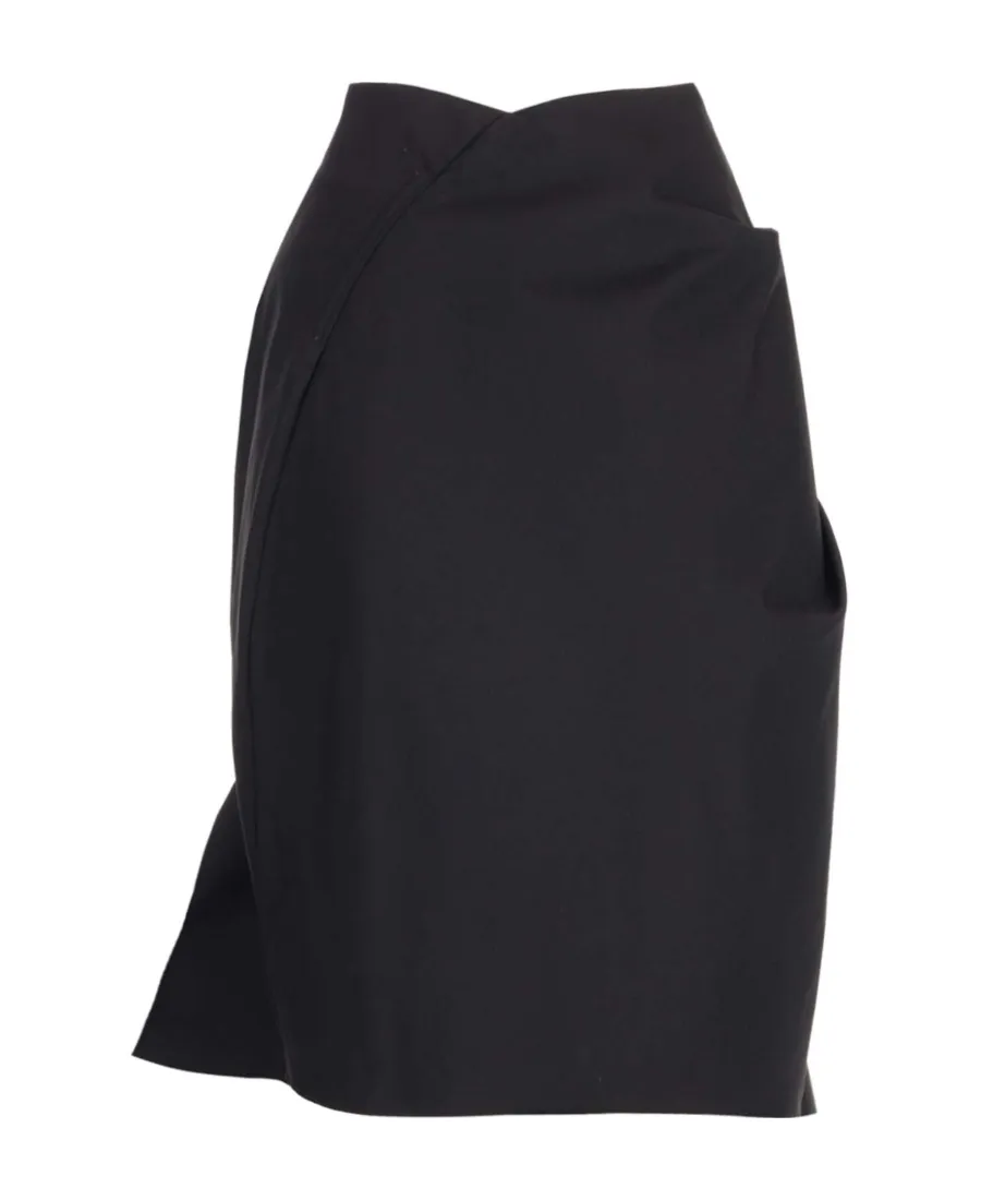 Draped Cotton Mini Skirt