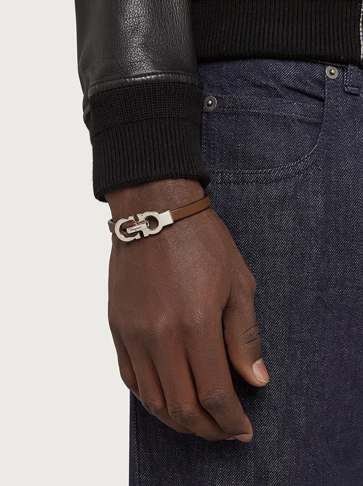 Gancini Leather Bracelet