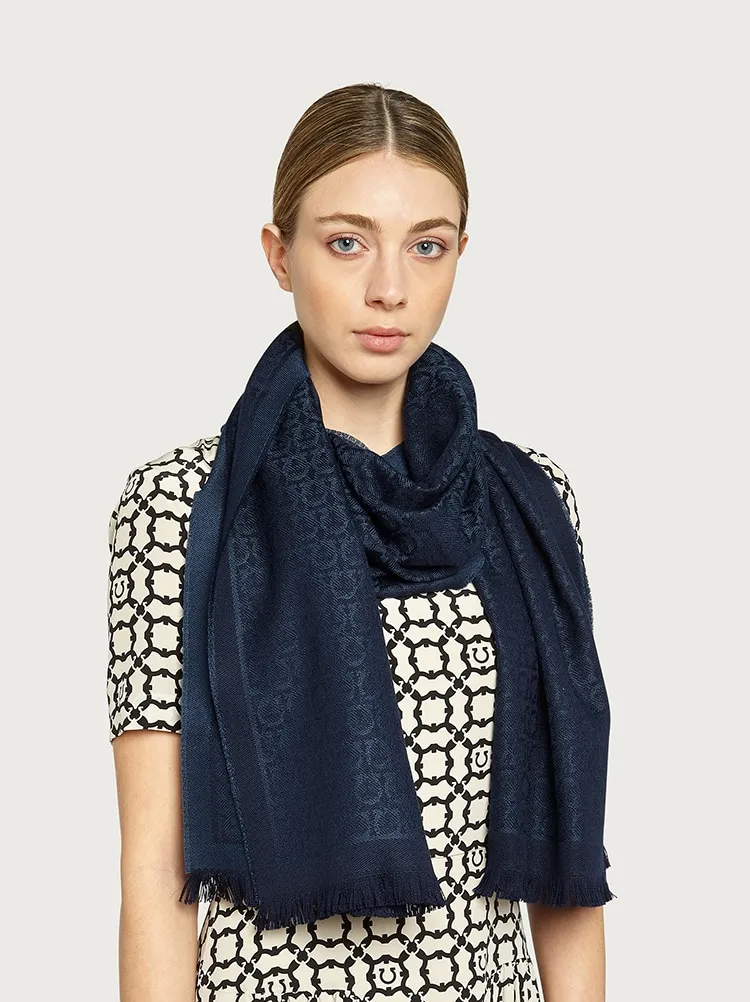 Gancini-Jacquard Wool Scarf