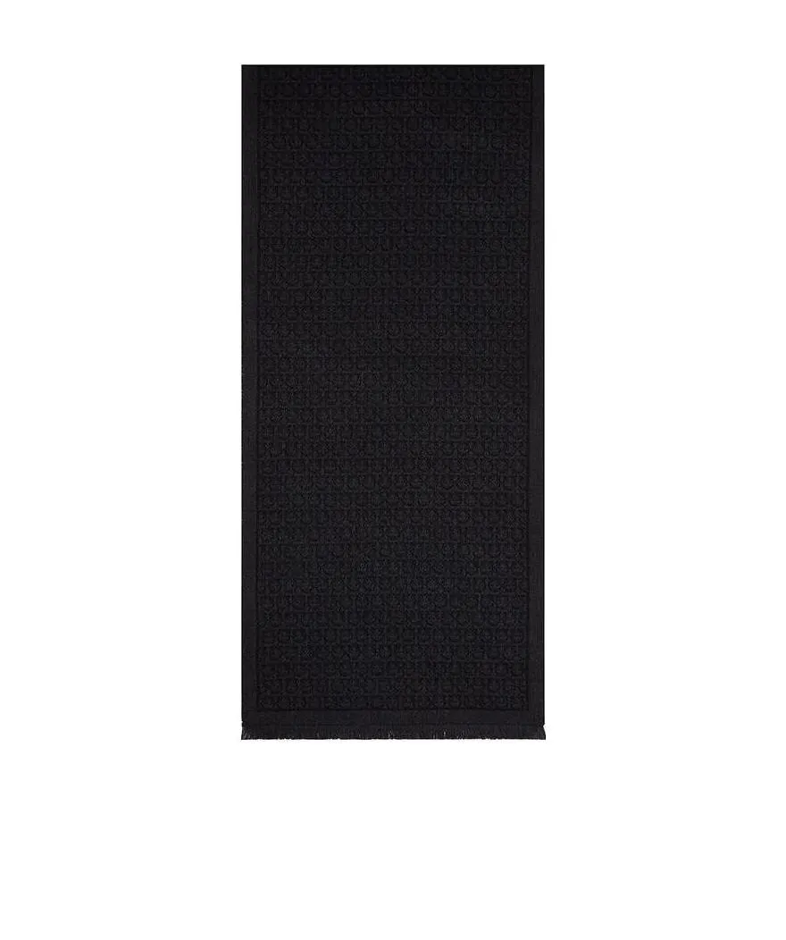 Gancini-Print Wool Scarf