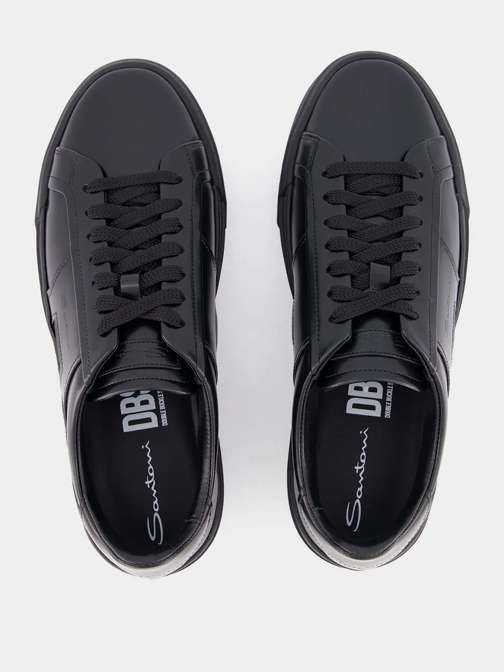Double-Buckle Lace-Up Sneakers