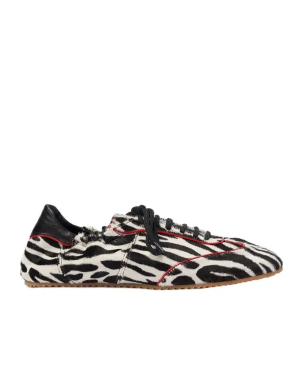 Riley Zebra Printed Lace-Up Sneakers