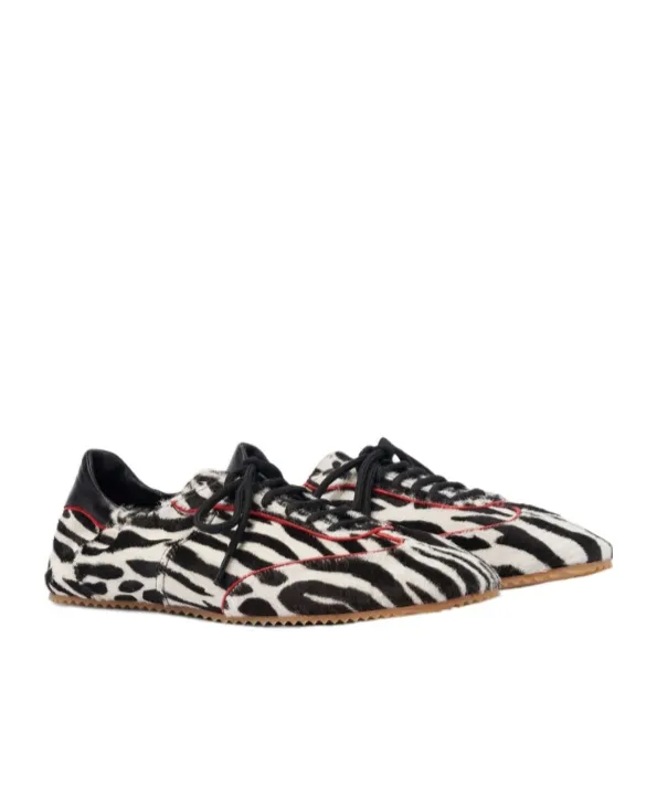Riley Zebra Printed Lace-Up Sneakers
