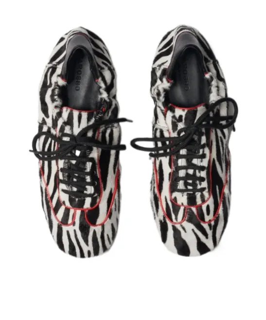 Riley Zebra Printed Lace-Up Sneakers