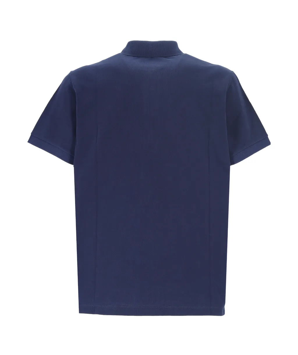 Compass-Patch Buttoned Polo Shirt