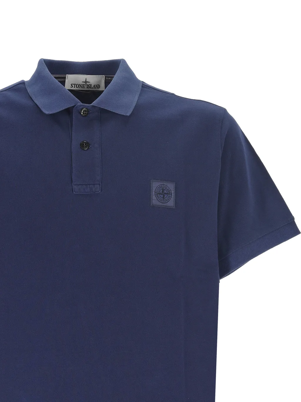 Compass-Patch Buttoned Polo Shirt
