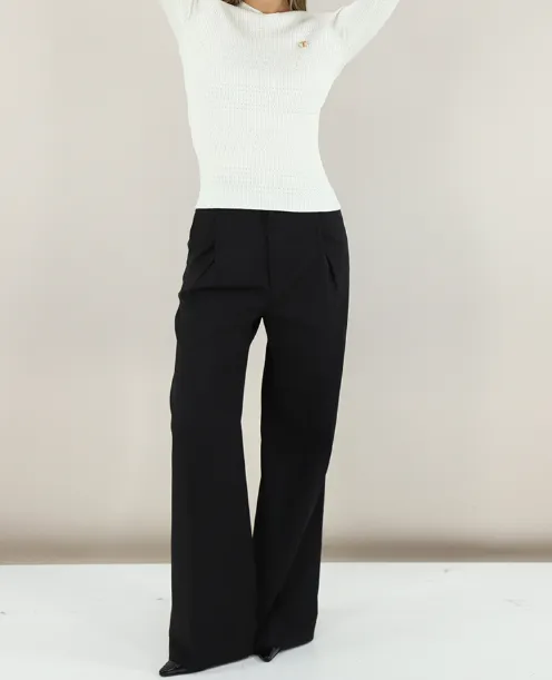 Pointelle-Knit Top