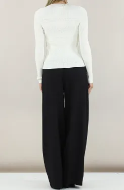 Pointelle-Knit Top