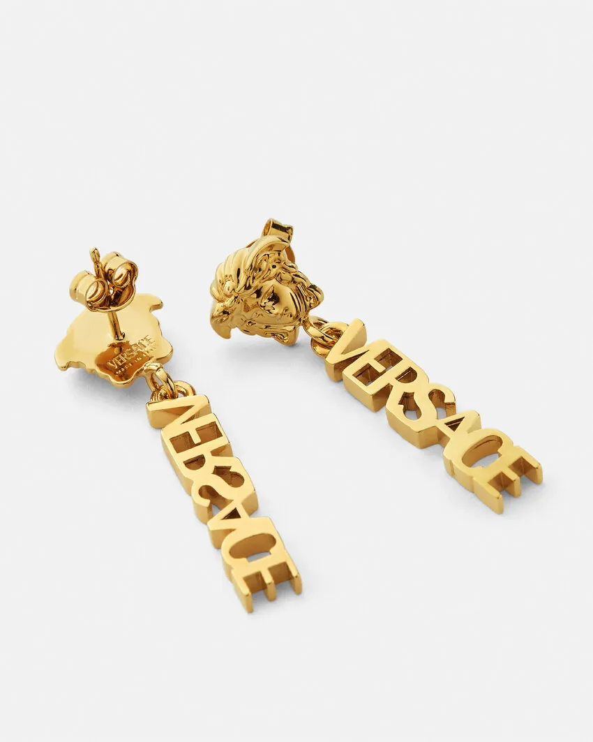 Medusa Logo-Lettering Earrings