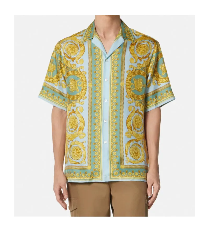 Barocco-Printed Short-Sleeved Shirt