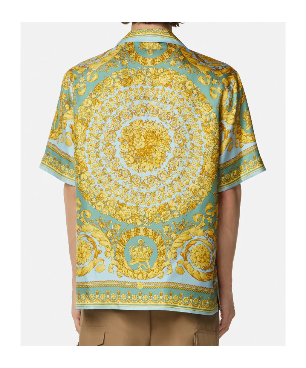 Barocco-Printed Short-Sleeved Shirt
