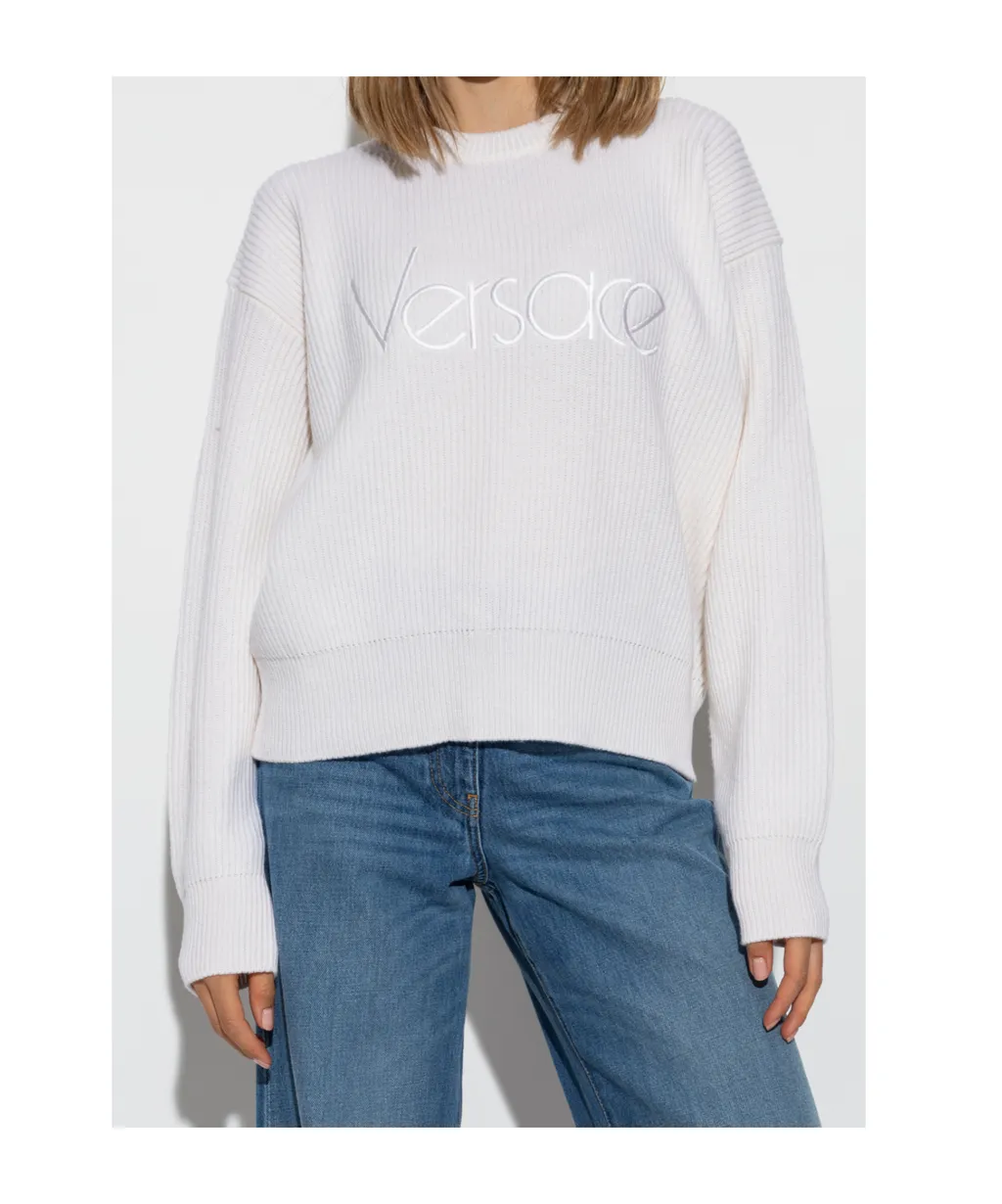 Logo Embroidered Knitted Jumper